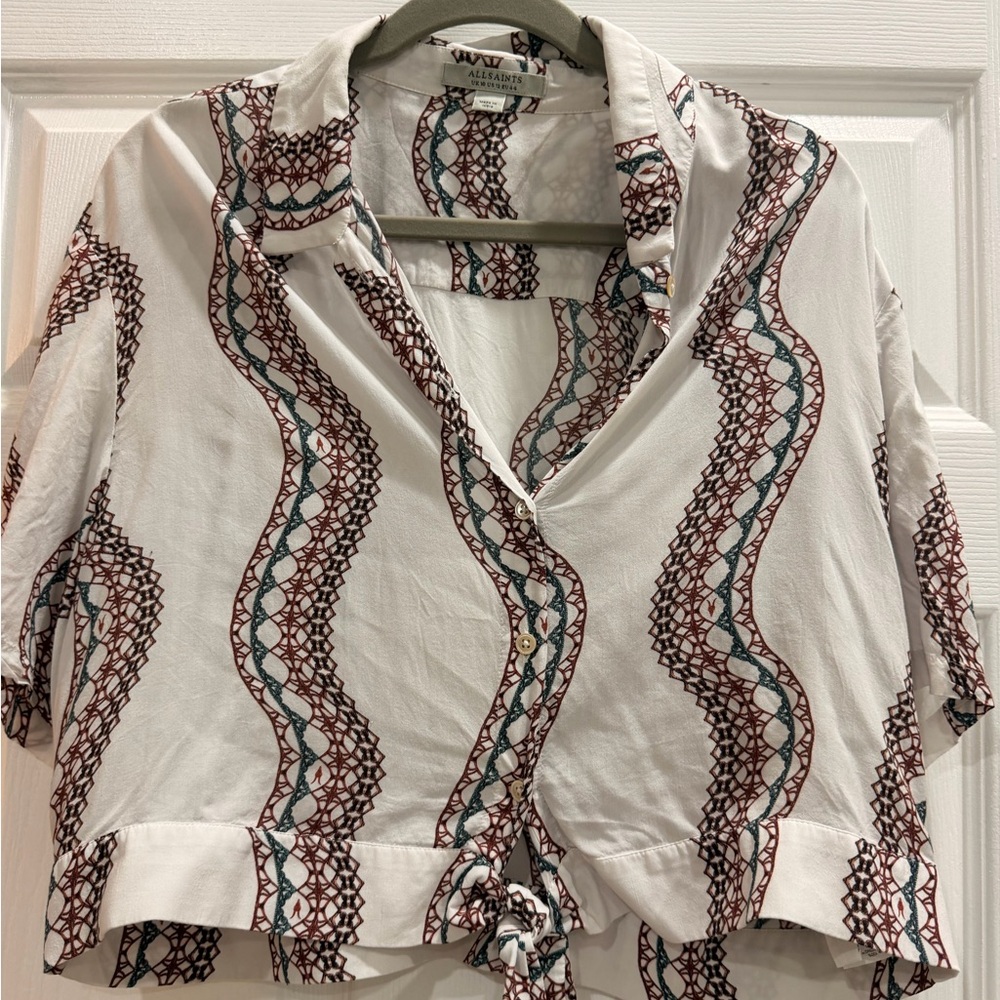 All Saints white crop top